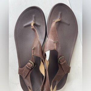 Olukai Eheu Sandals- Brown Leather, Great Condition!